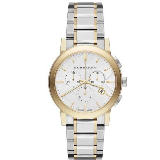 Burberry BU9751 Unisex Chronograph Swiss Made Stainless Steel White Dial 38mm Watch