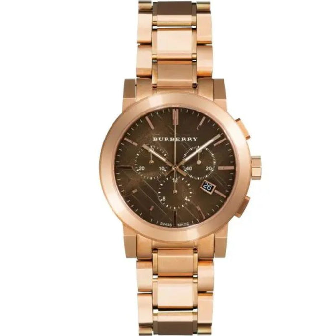 Burberry BU9353 Men’s Swiss Made Gold-Tone Stainless Steel Grey Dial 42mm Watch