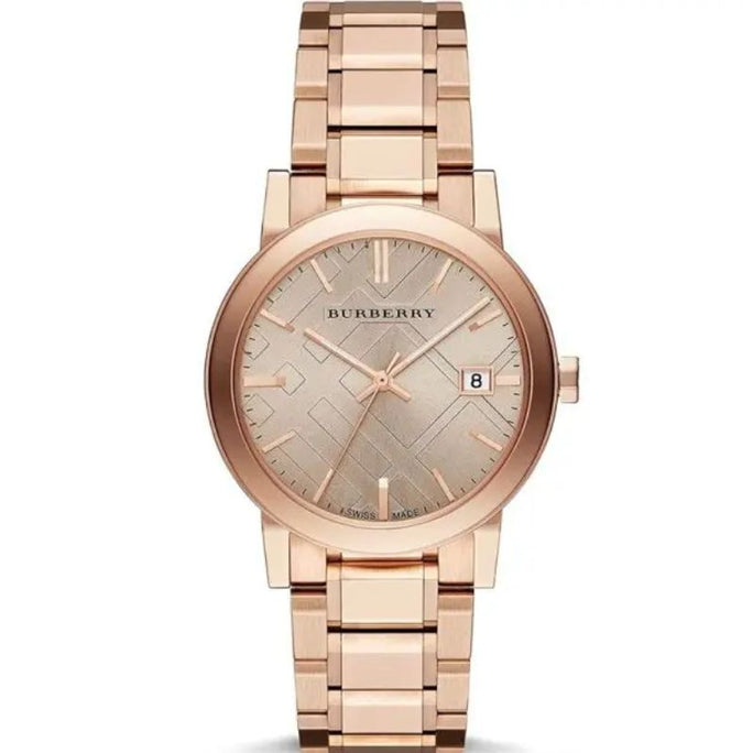 Burberry BU9034 Unisex Swiss Made Gold-Tone Stainless Steel Watch 38mm
