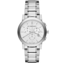 Burberry BU9750 Men’s Swiss Made Quartz Silver Stainless Steel White Dial 38mm Watch