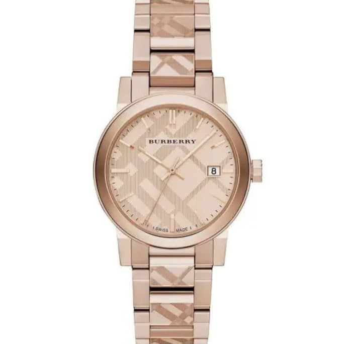 Burberry BU9039 Mens Swiss Made Stainless Steel Rose Gold Dial 38mm Watch