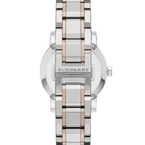 Burberry BU9127 Womens Swiss Made Two-Tone Stainless Steel Silver Dial 34mm Watch