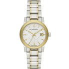 Burberry BU9115 Womens Swiss Made Quartz Two-Tone Stainless Steel Silver Dial 34mm Watch