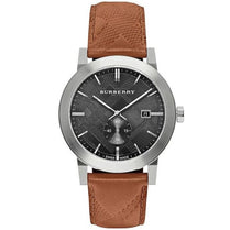 Burberry BU9905 Mens Swiss Made Leather Strap Black Dial 42mm Watch
