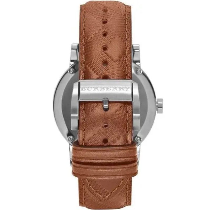 Burberry BU9905 Mens Swiss Made Leather Strap Black Dial 42mm Watch