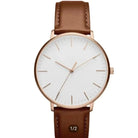 Brown Leather Strap Men Analog Luxury Wrist Watch