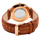 Brown Leather Strap Men Analog Luxury Wrist Watch