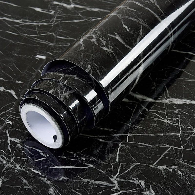 Self Adhesive Black Marble Kitchen Wallpaper 60CMx2M