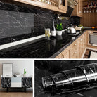 Self Adhesive Black Marble Kitchen Wallpaper 60CMx2M