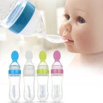 Infant Silicone Baby Feeding Bottle With Spoon