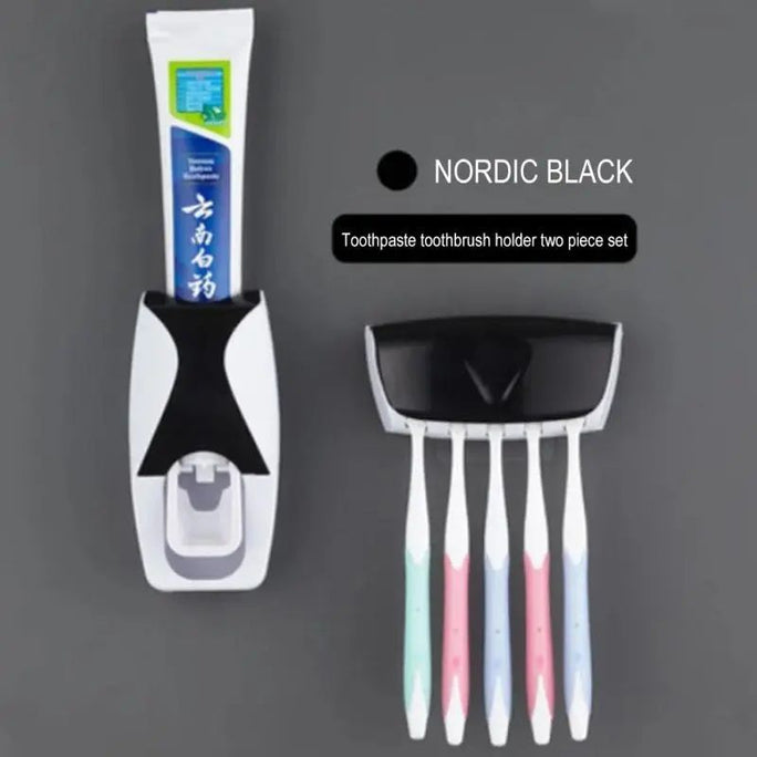Automatic Toothpaste Dispenser With Toothbrush Holder