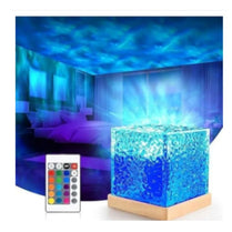 Dynamic Water Pattern Night Light USB 16 Color Rotating Lamp With Remote Control