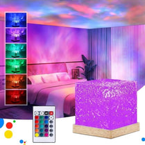 Dynamic Water Pattern Night Light USB 16 Color Rotating Lamp With Remote Control
