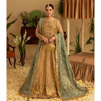 Sara Jahan SJ-1043 Rang-e-Bahar Net Gold 4 pc Suit