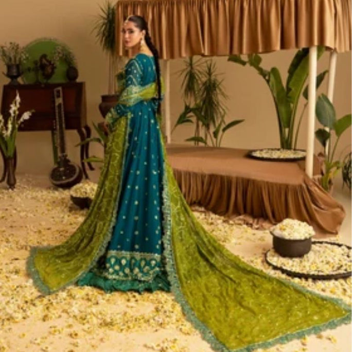 Sara Jahan SJ-1042 Rang-e-Bahar Chiffon Teal 4 pc Suit