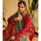 Sara Jahan SJ-1067 Rang-e-Bahar Chiffon Red 4Pc Suit