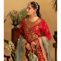 Sara Jahan SJ-1067 Rang-e-Bahar Chiffon Red 4Pc Suit