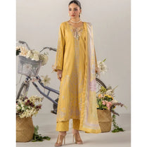 Sara Jahan SJ-1091 Breeze lawn 26 Lawn Mellow Yellow 3Pc Suit