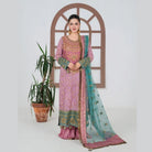 Sara Jahan SJ-1027 Rang-e-Bahar Net Pink 4Pc Suit