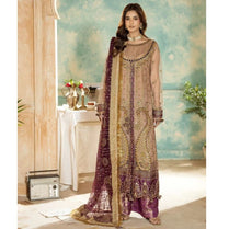 Sara Jahan SJ-1028 Rang-e-Bahar Net Peach Pink 4Pc Suit