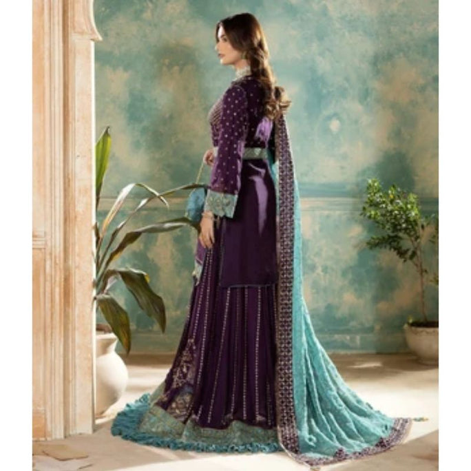 Sara Jahan SJ-1023 Rang-e-Bahar Chiffon Plum 4Pc Suit