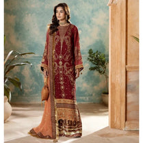 Sara Jahan SJ-1025 Rang-e-Bahar Chiffon Maroon 4Pc Suit