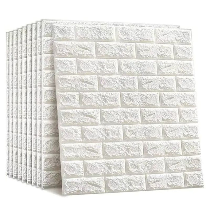 3D White Brick Wall Self Adhesive Foam Wallpaper