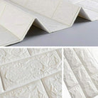 3D White Brick Wall Self Adhesive Foam Wallpaper