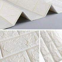 3D White Brick Wall Self Adhesive Foam Wallpaper