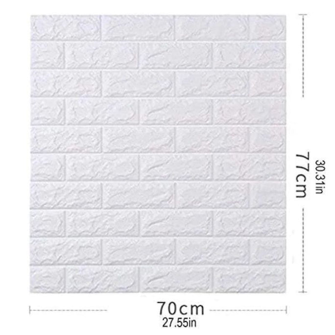 3D White Brick Wall Self Adhesive Foam Wallpaper