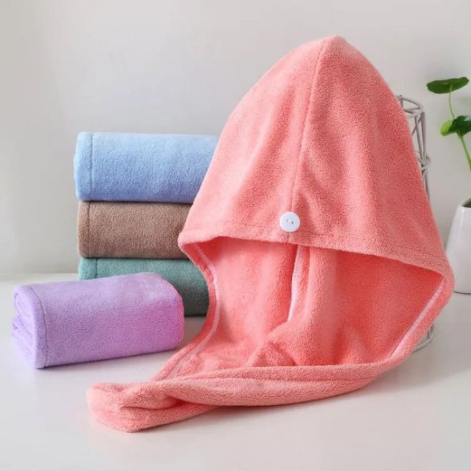 Hair Dryer Cap Towel Wrap 100% Cotton Quick Dry Turban