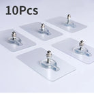 Strong Self-Adhesive Wall Hooks – Punch-Free Screw Stickers & Mounting Hooks Pack of 10