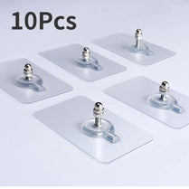 Strong Self-Adhesive Wall Hooks – Punch-Free Screw Stickers & Mounting Hooks Pack of 10