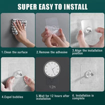 Strong Self-Adhesive Wall Hooks – Punch-Free Screw Stickers & Mounting Hooks Pack of 10