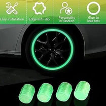 Radium Tire Air Valve Caps Universal Glow Wheel Rim Covers 4 Pcs