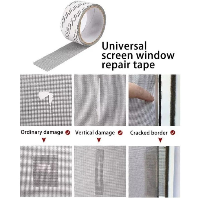 Self Adhesive Window Screen Repair Mesh Tape Anti Insect Mosquito Patch 2 Meter