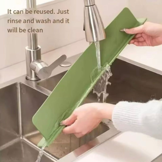 Silicone Kitchen Sink Splash Guard Anti-Splash Water Baffle