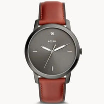 Fossil FS5479 Men’s Quartz Leather Strap Grey Dial 42mm Watch