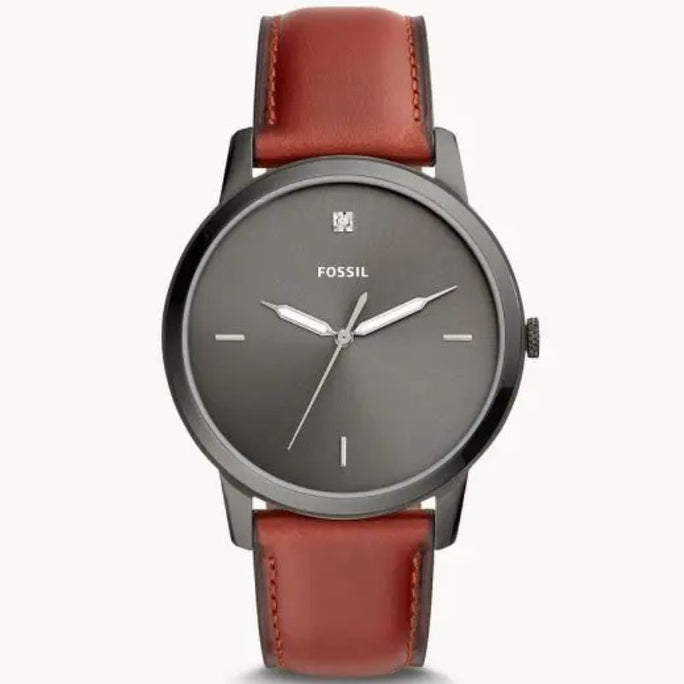 Fossil FS5479 Men’s Quartz Leather Strap Grey Dial 42mm Watch