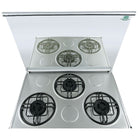 Welcome WC-7000 3 Burner 34" Gas Cooking Range Double Door Stainless Steel Body
