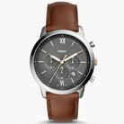Fossil FS5408 Men’s Chronograph Quartz Brown Leather Strap Grey Dial 44mm Watch