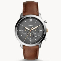 Fossil FS5408 Men’s Chronograph Quartz Brown Leather Strap Grey Dial 44mm Watch