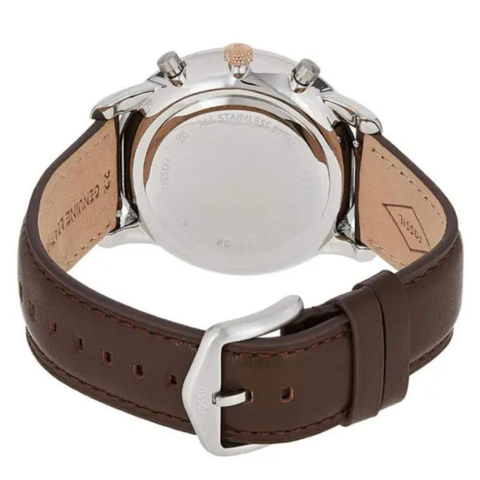 Fossil FS5408 Men’s Chronograph Quartz Brown Leather Strap Grey Dial 44mm Watch