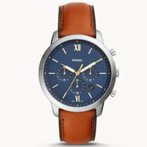 Fossil FS5453 Men’s Chronograph Quartz Brown Leather Strap Blue Dial 44mm Watch