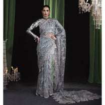 Sara Jahan AD-006 Rang-e-Bahar Masuri Silver 4Pc Suit