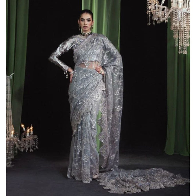Sara Jahan AD-006 Rang-e-Bahar Masuri Silver 4Pc Suit