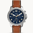 Fossil Men’s Quartz Leather Strap Blue Dial 46mm Watch