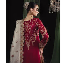 Sara Jashan NA-05 Rang-e-Bahar Tussar silk Maroon 4Pc Suit