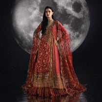 Sara Jahan AD-005 Rang-e-Bahar Chiffon Burnt Orange 4Pc Suit