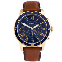 Fossil FS5268 Men’s Quartz Brown Leather Strap Blue Dial 44mm Watch